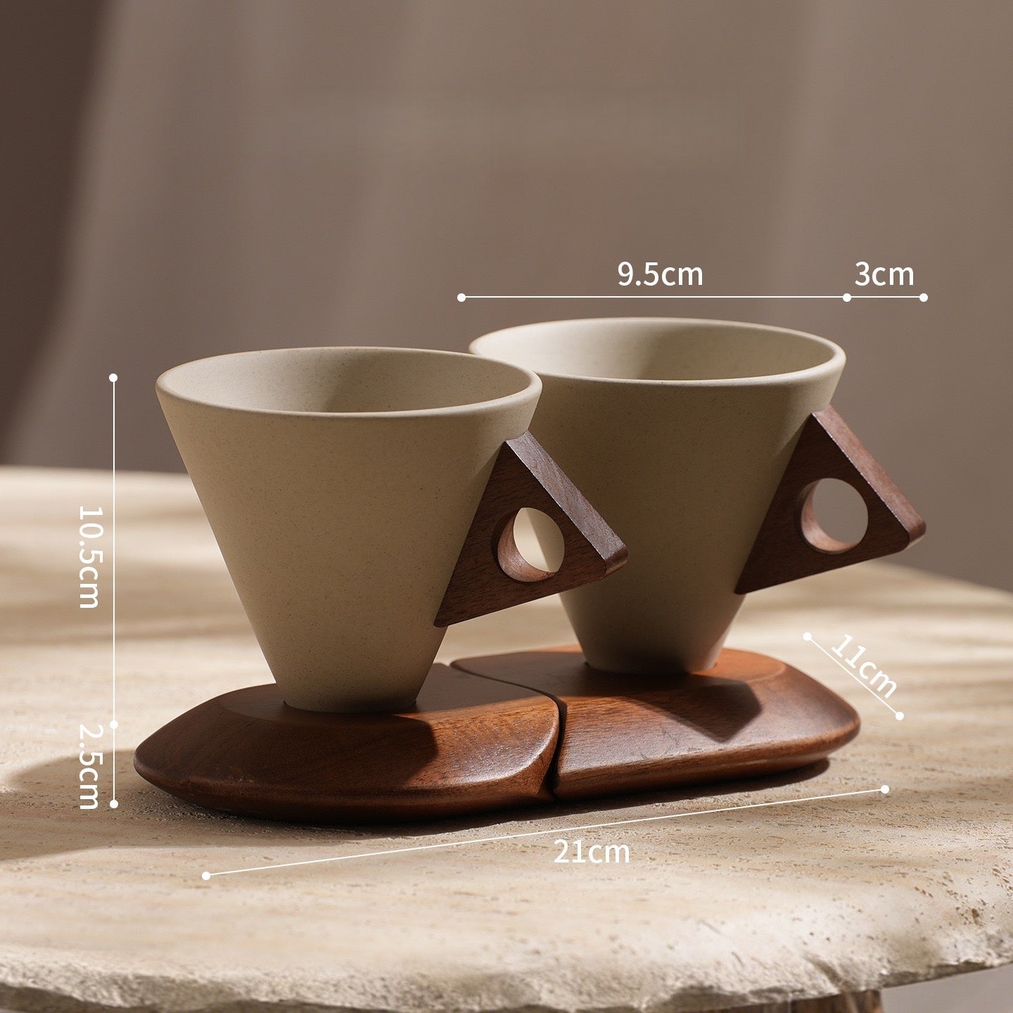 2 Pcs Handmade Rustic Stoneware Mug (250ml)