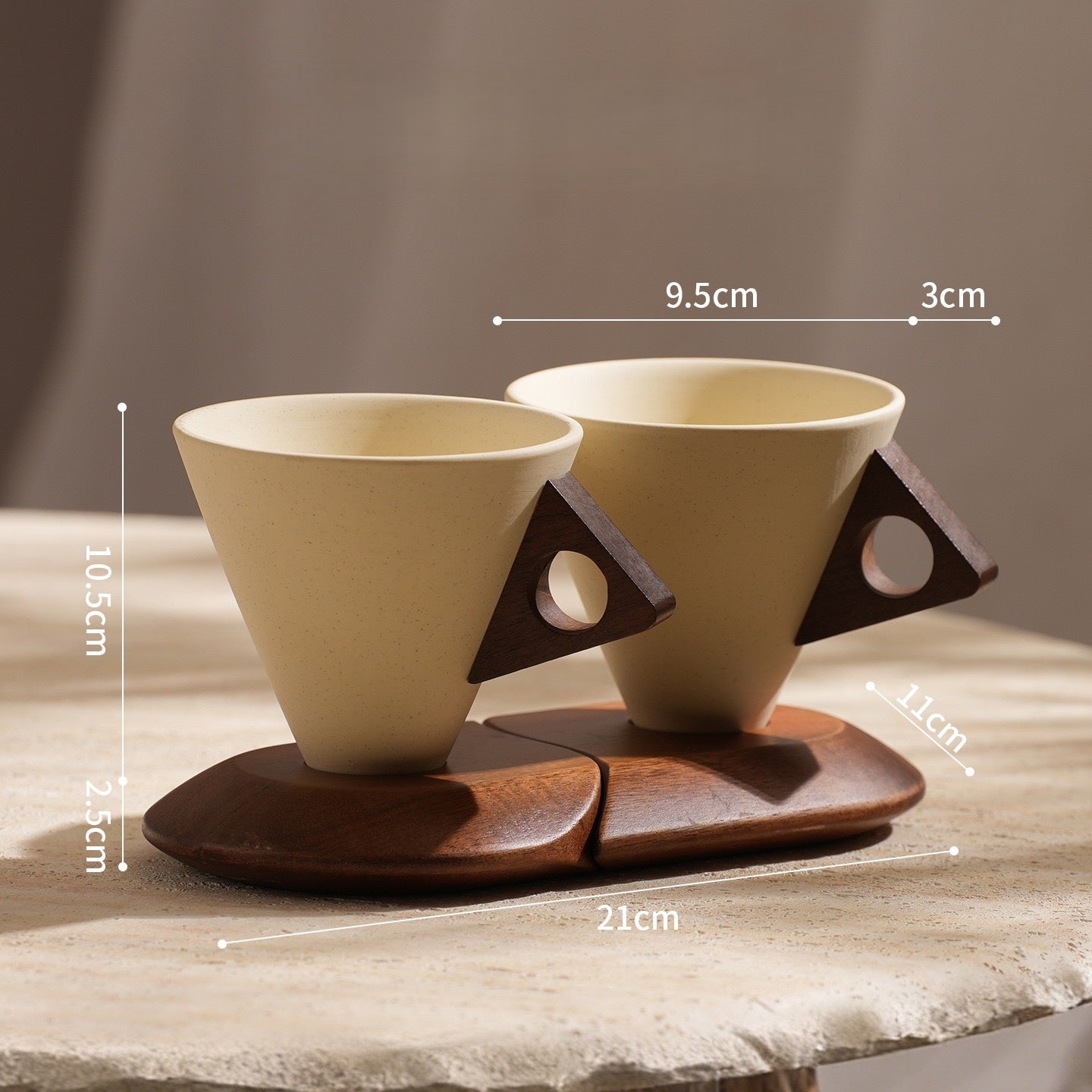 2 Pcs Handmade Rustic Stoneware Mug (250ml)