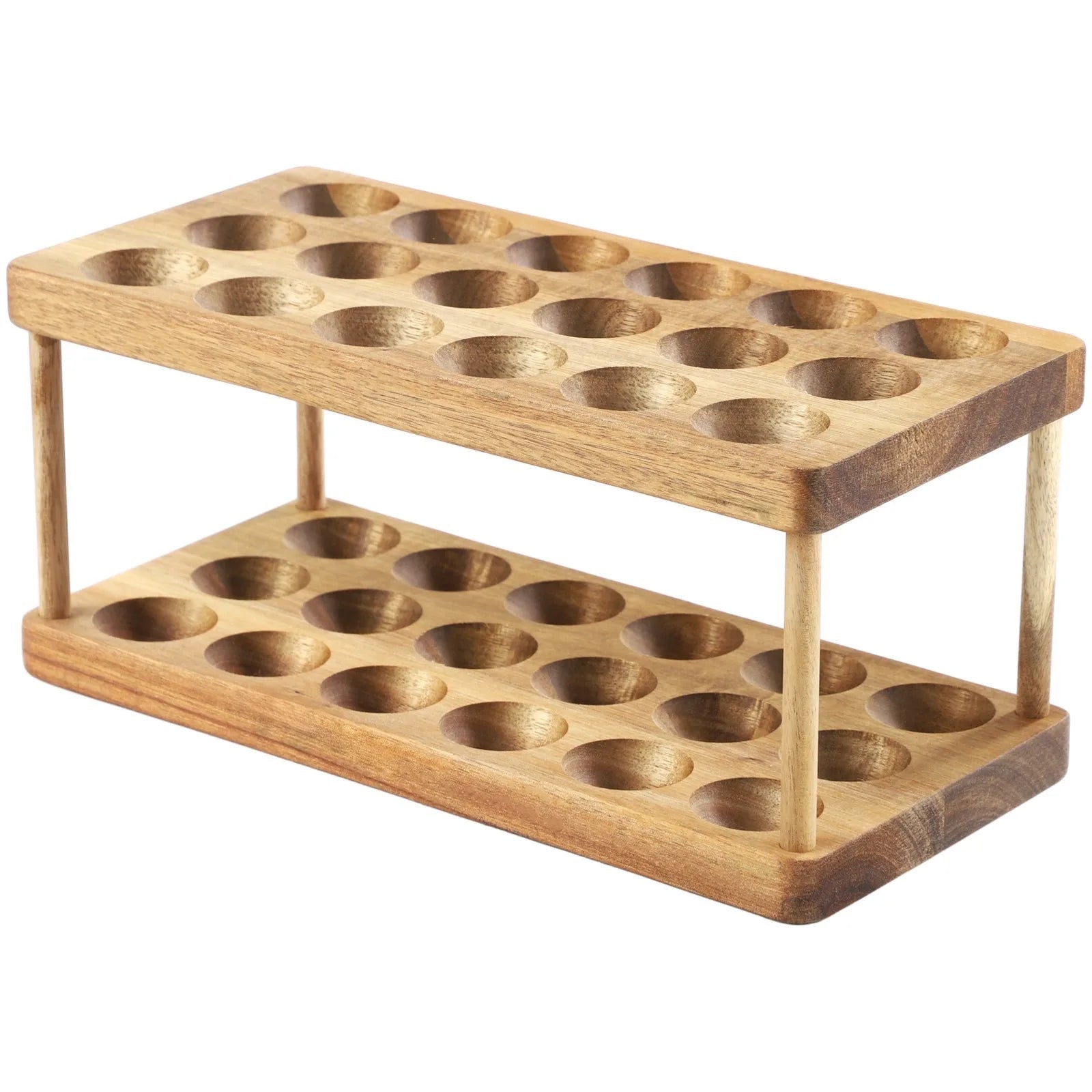 2 - Tier Wooden Egg Holder – Countertop Egg Storage Rack - OakoryOakory