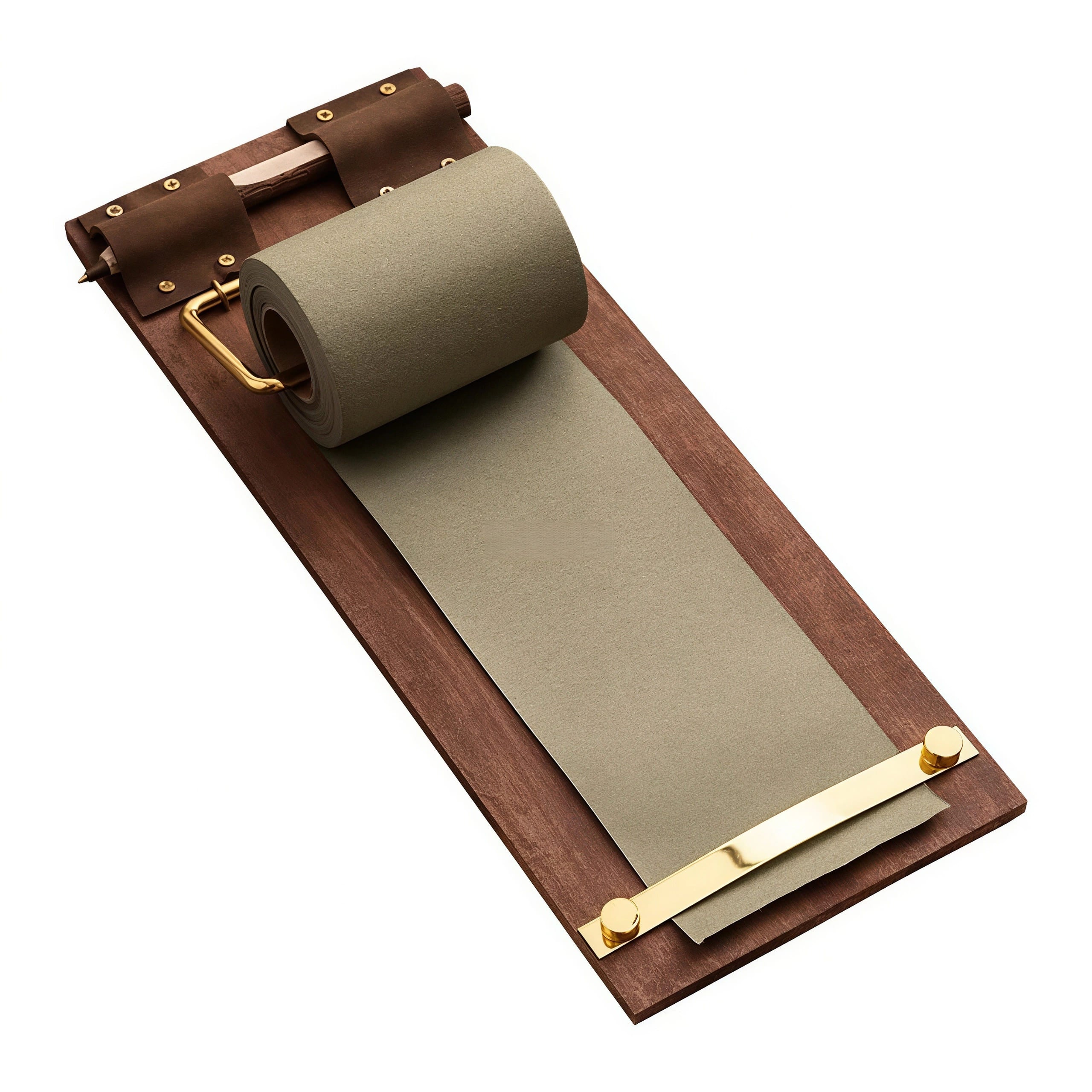 Vintage Wooden Hanging Note Board with Kraft Paper Roll