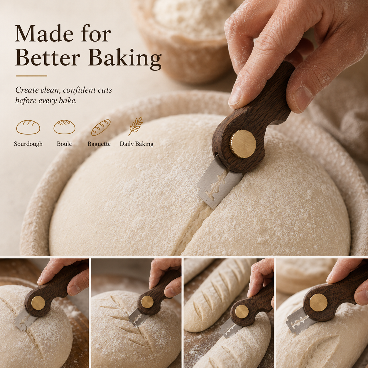 Walnut Wood Sourdough Bread Lame & Scoring Tool
