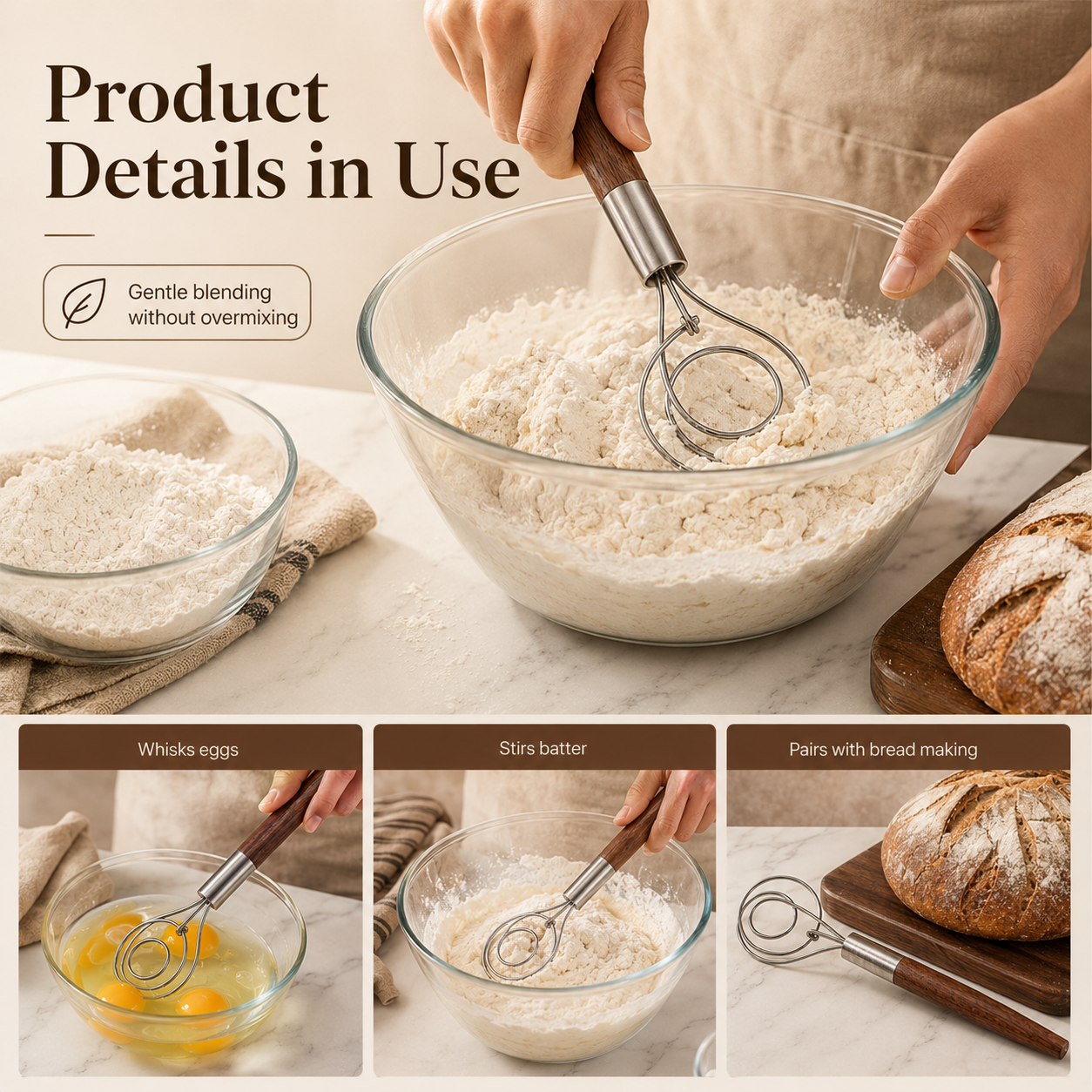 Wood Danish Dough Whisk