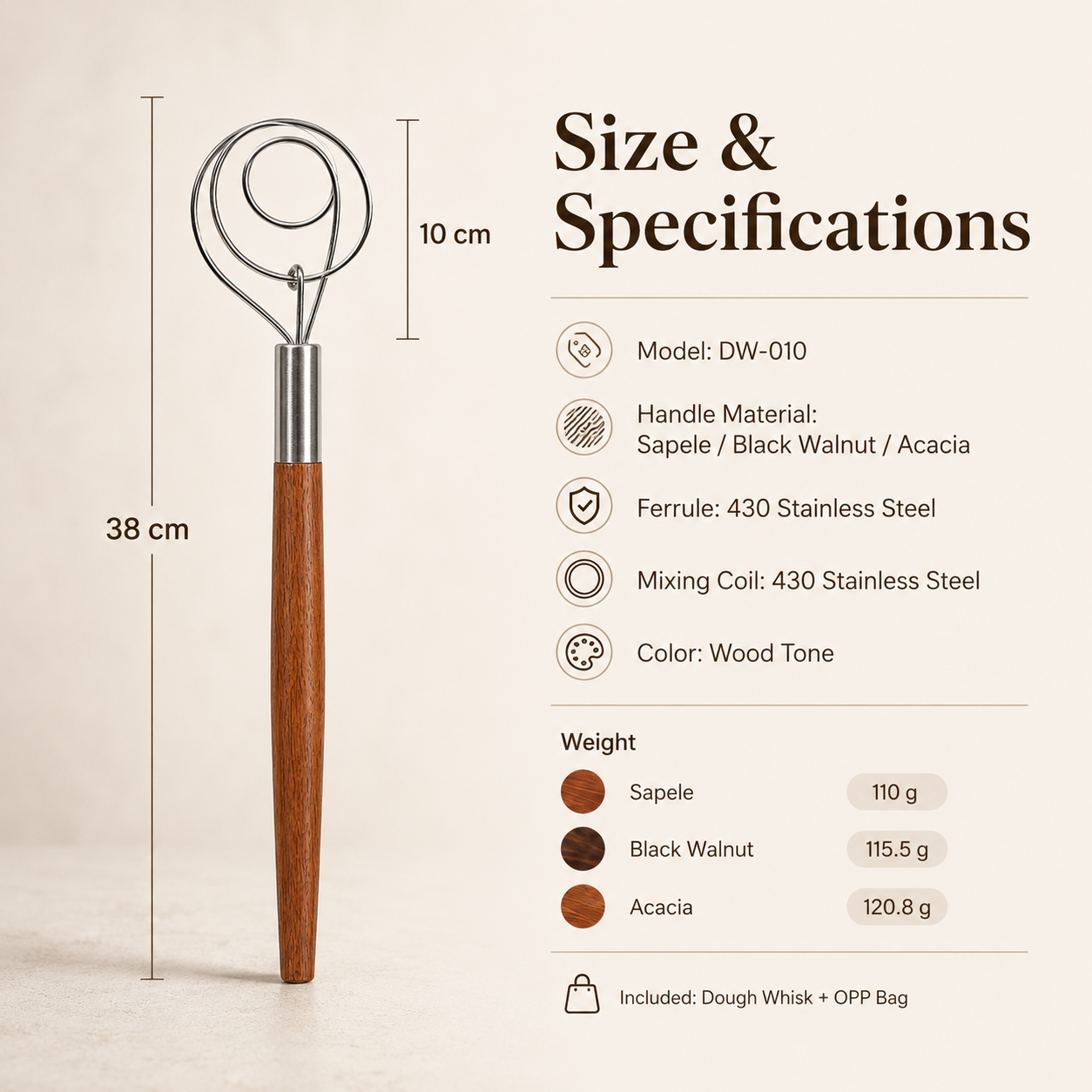 Wood Danish Dough Whisk