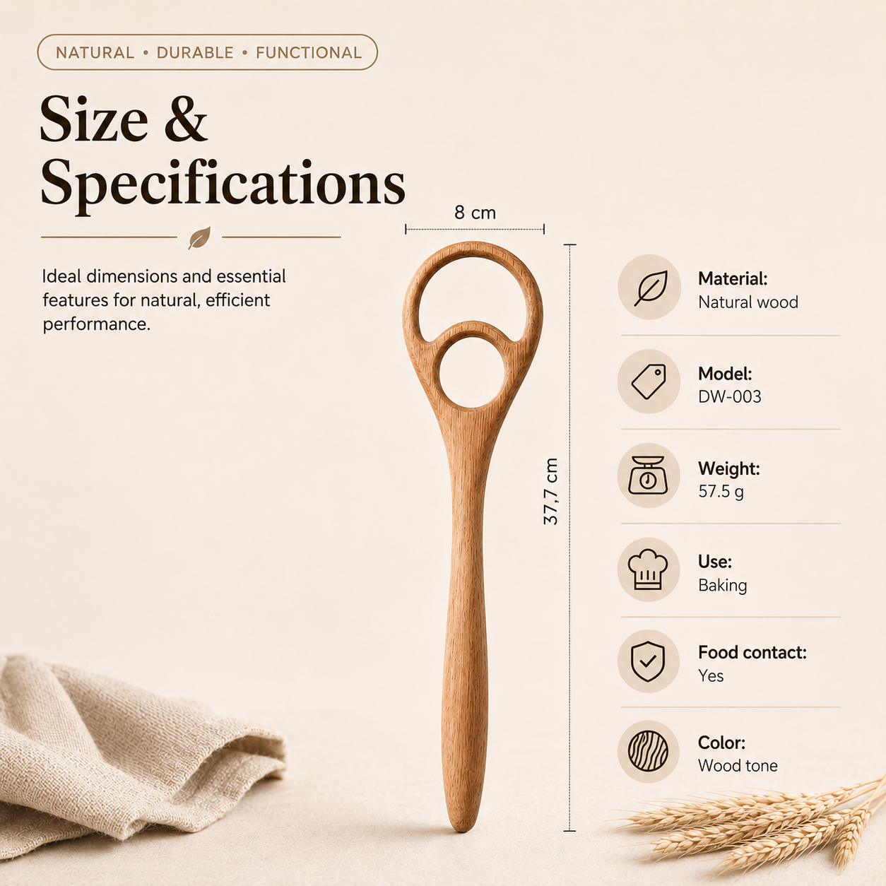 2 Pack Wooden Danish Dough Whisk