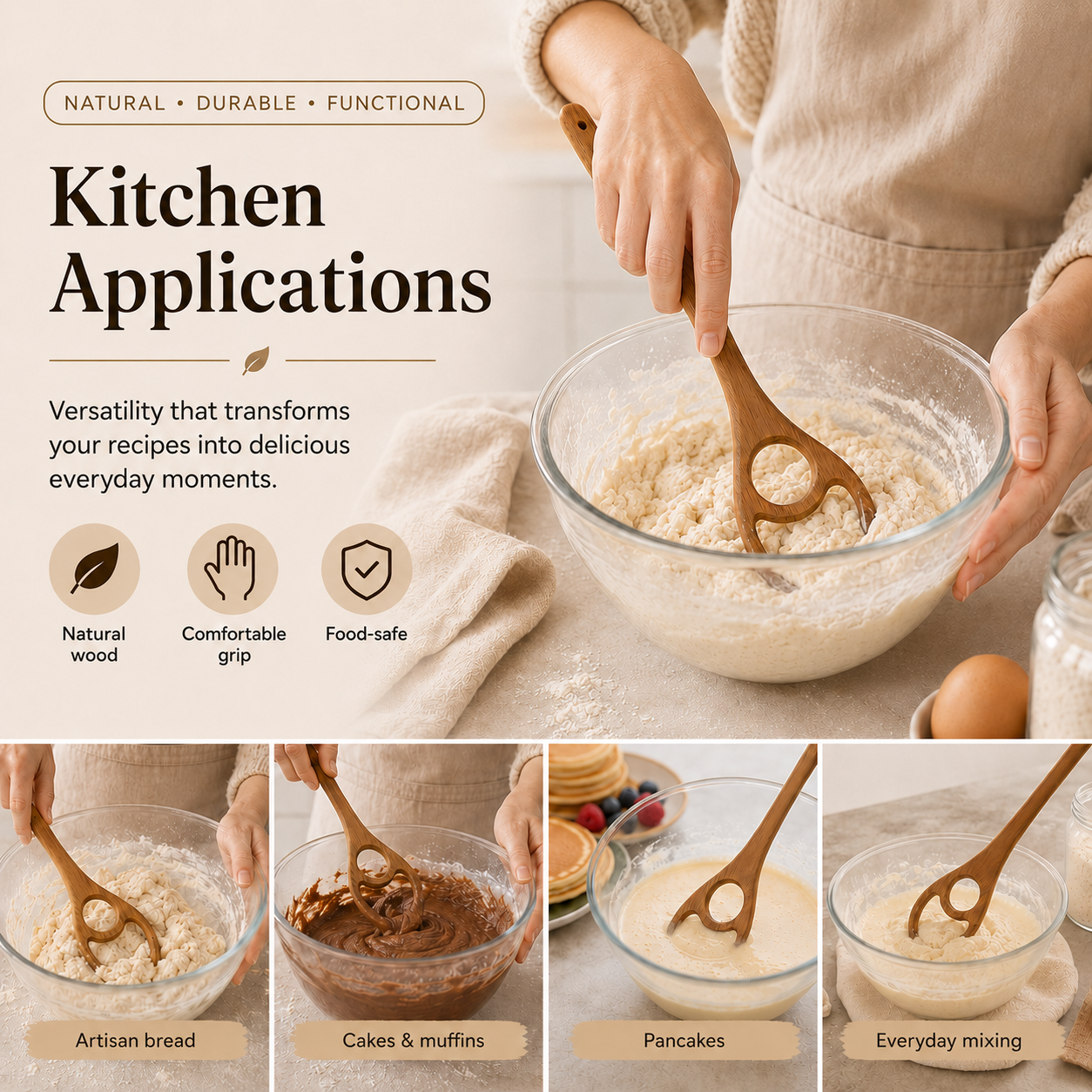 2 Pack Wooden Danish Dough Whisk