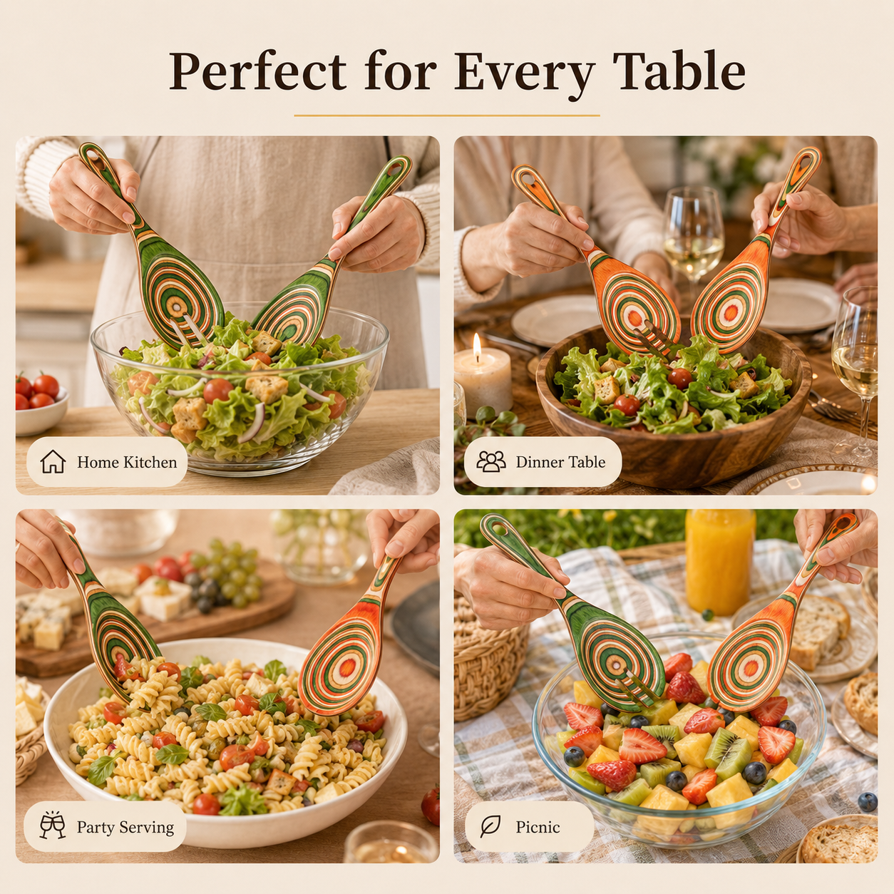 2-Piece Pakkawood Salad Servers