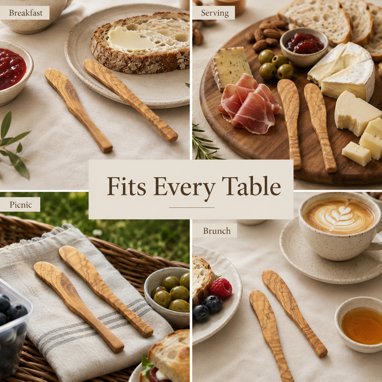 Olive Wood Butter Knife & Jam Spreader