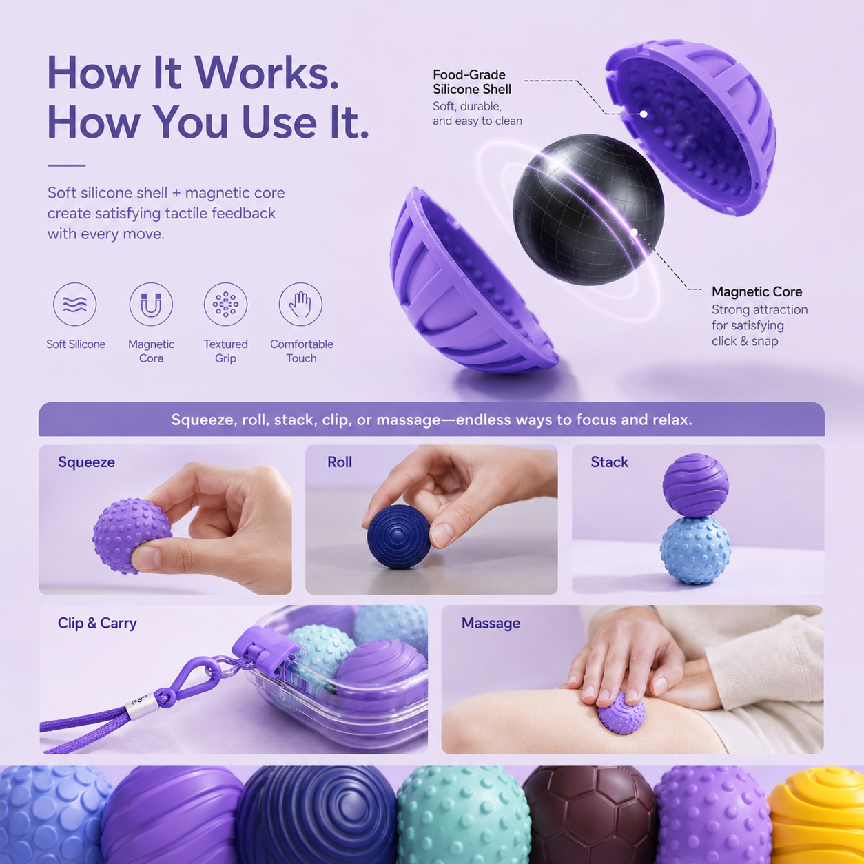 Silicone Magnetic Fidget Balls