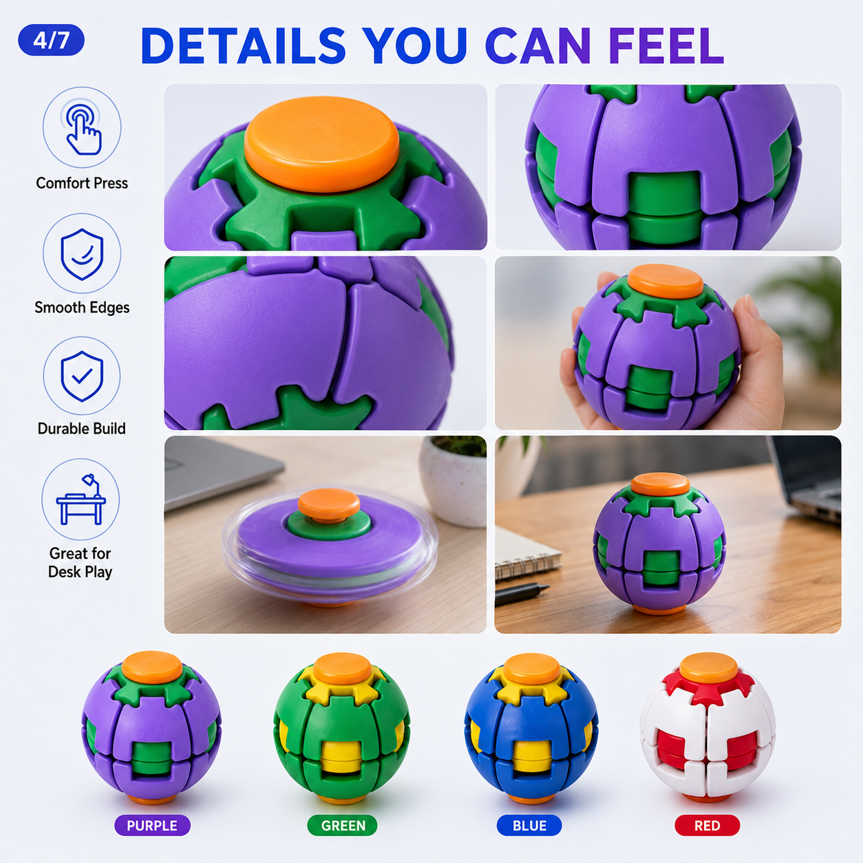 Transforming Press & Spin Fidget Ball
