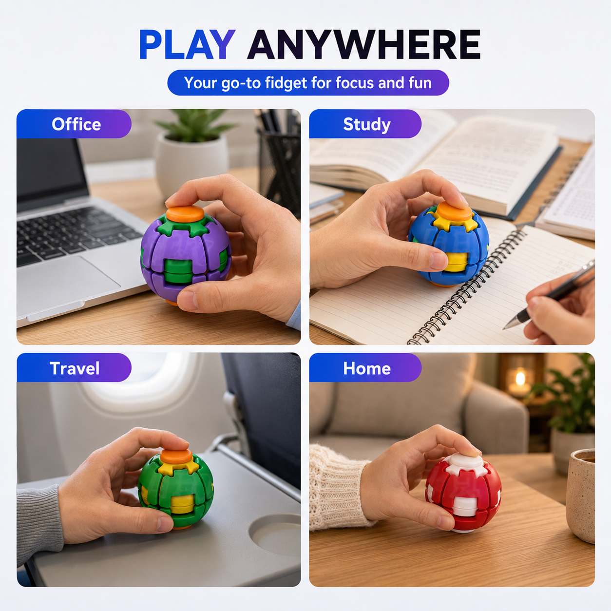 Transforming Press & Spin Fidget Ball