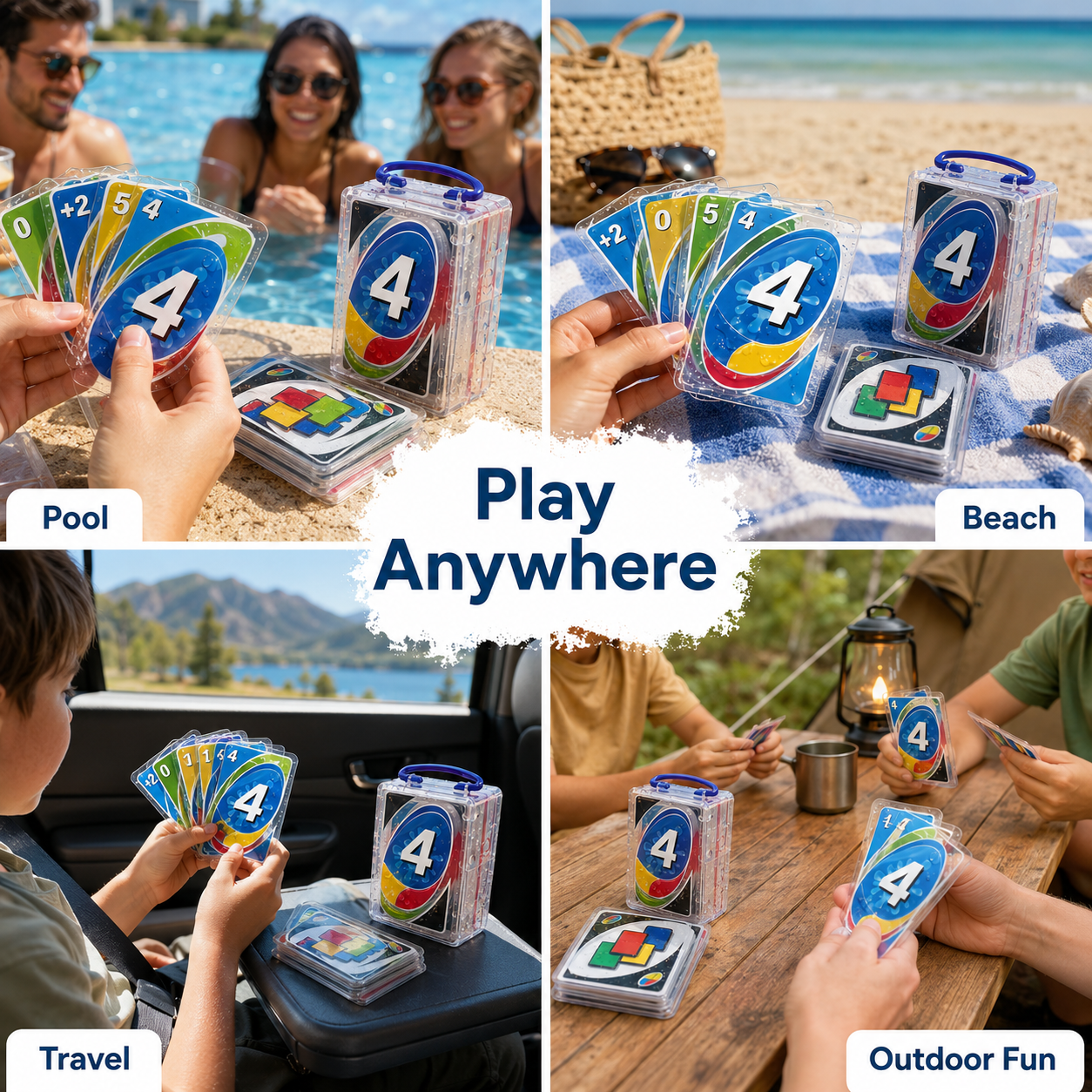Waterproof Playing Cards, Clear PVC Card Game Set for Pool Games, 2 Pack