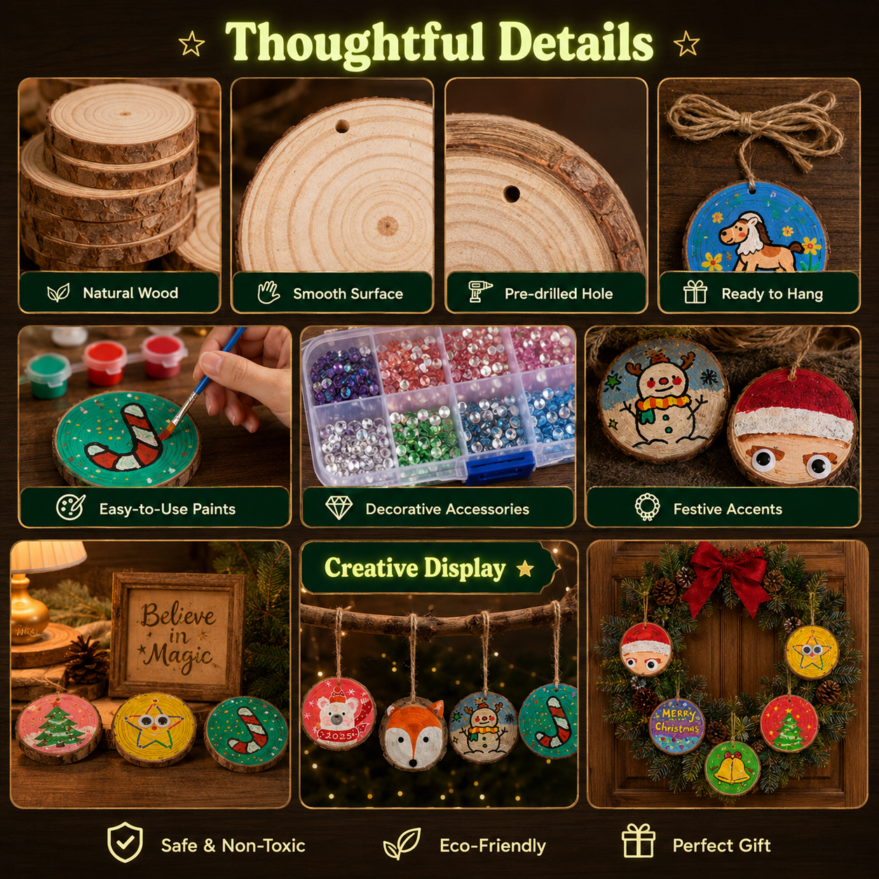 Glow in the Dark Wooden Painting Kit for Kids