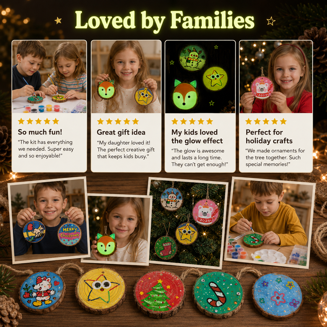 Glow in the Dark Wooden Painting Kit for Kids