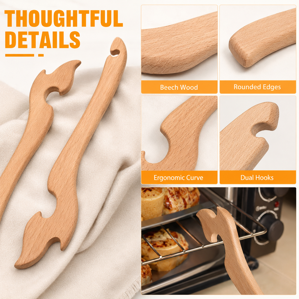 Wood Oven Rack Push Pull Tool