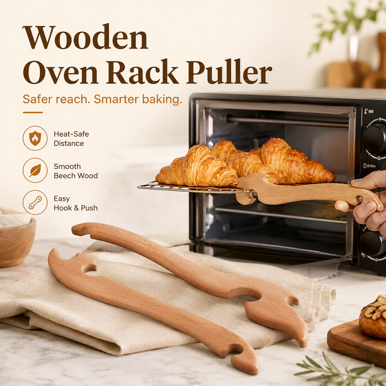 Wood Oven Rack Push Pull Tool
