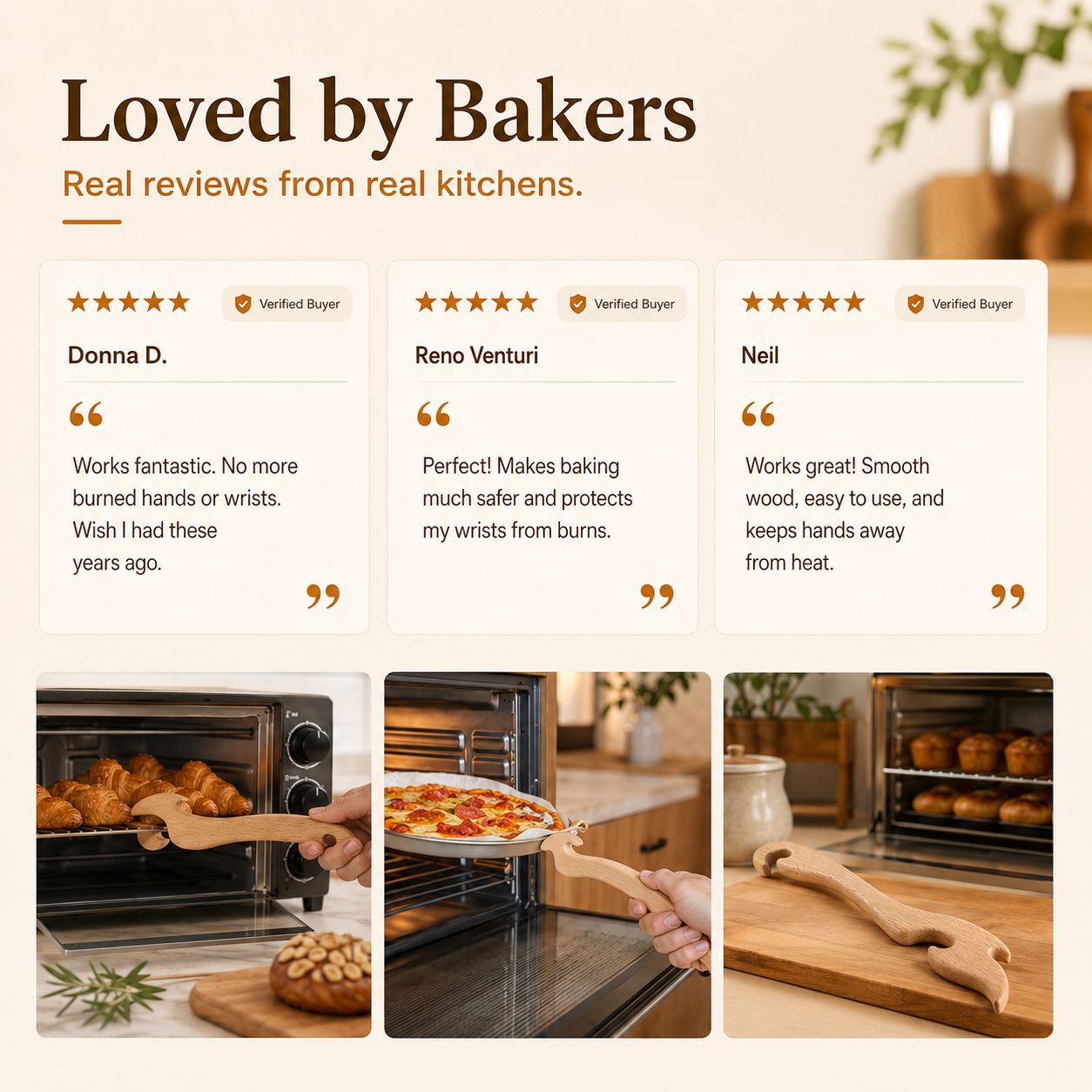 Wood Oven Rack Push Pull Tool