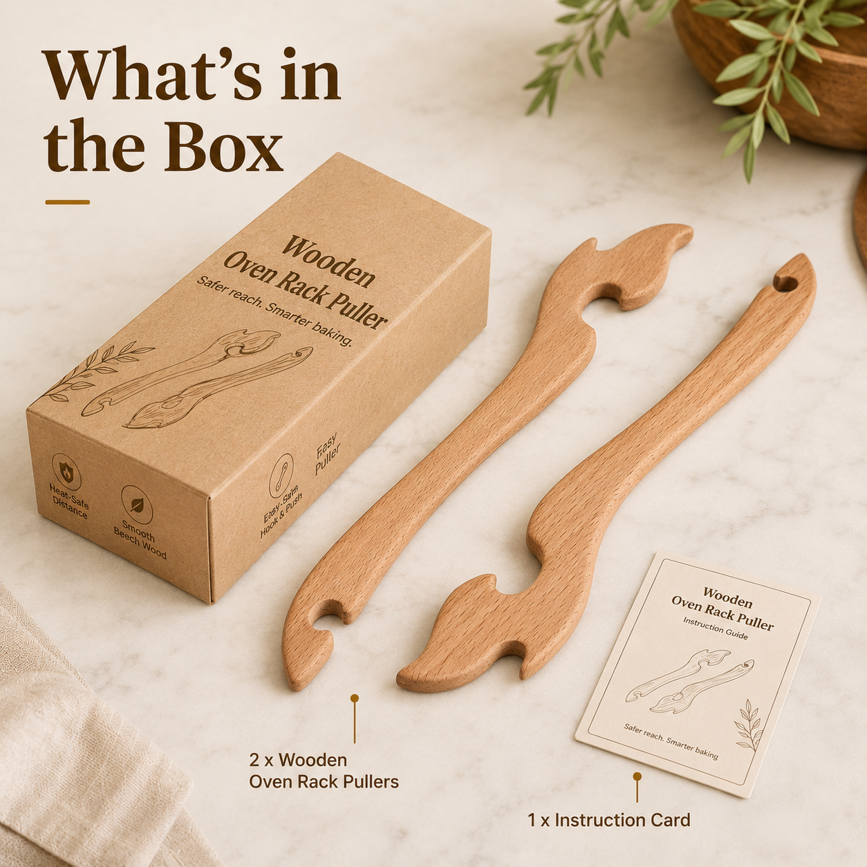 Wood Oven Rack Push Pull Tool