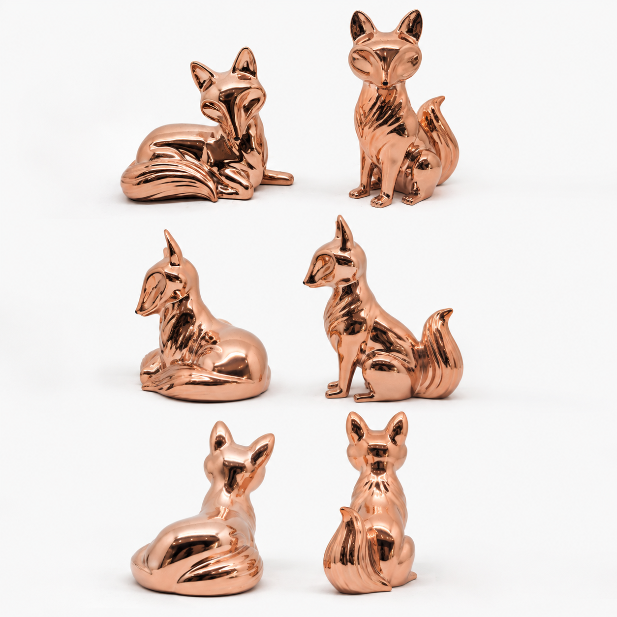 Rose Gold Fox Couple Ornament