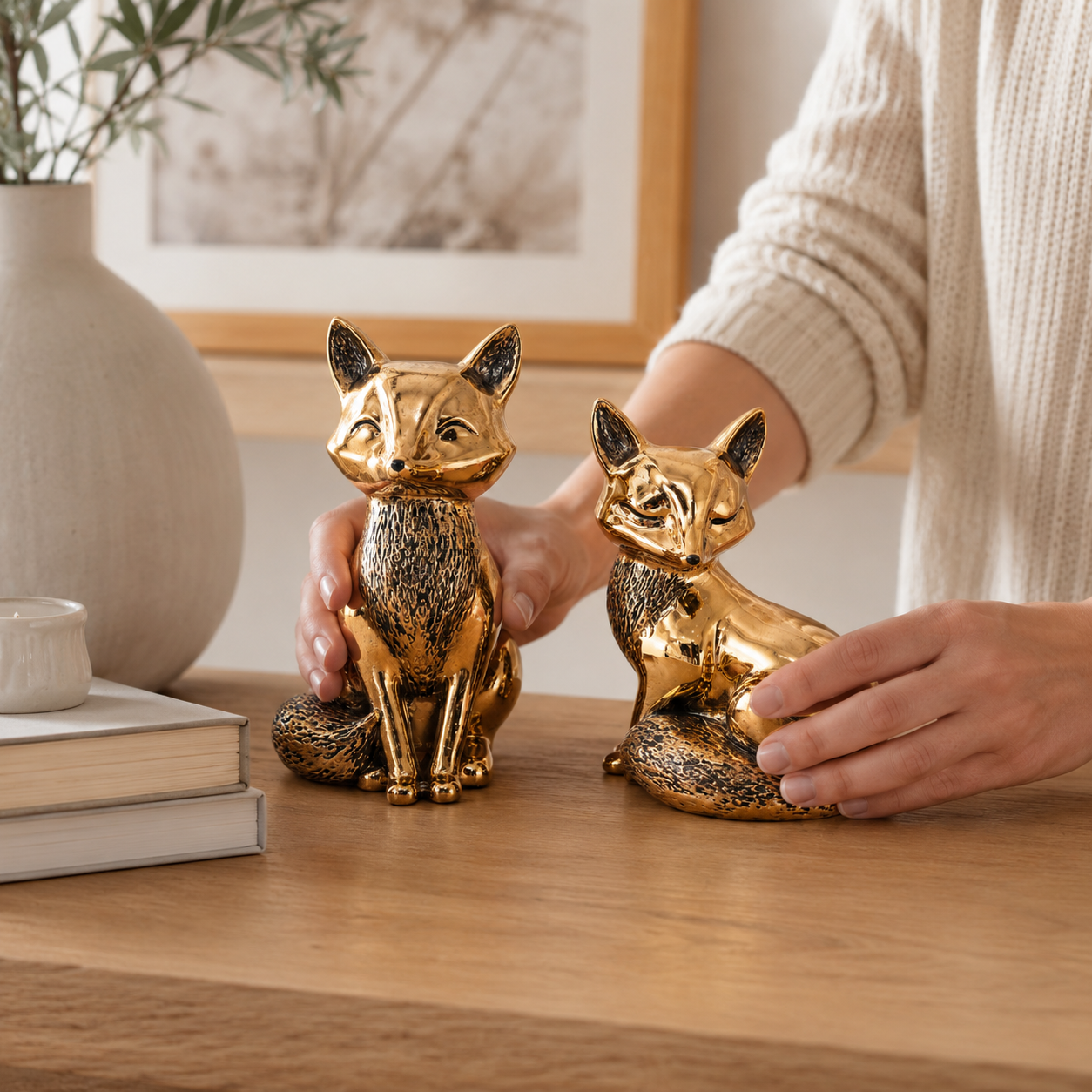 Golden Fox Family Ornament