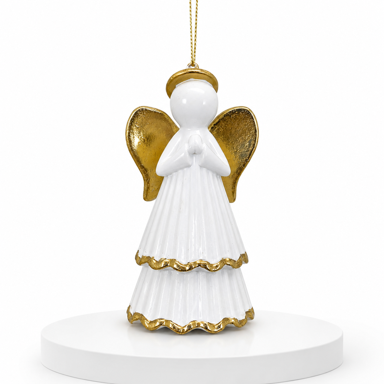 White Golden Angel Ornament
