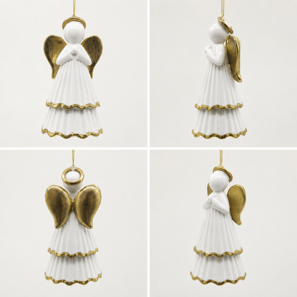 White Golden Angel Ornament