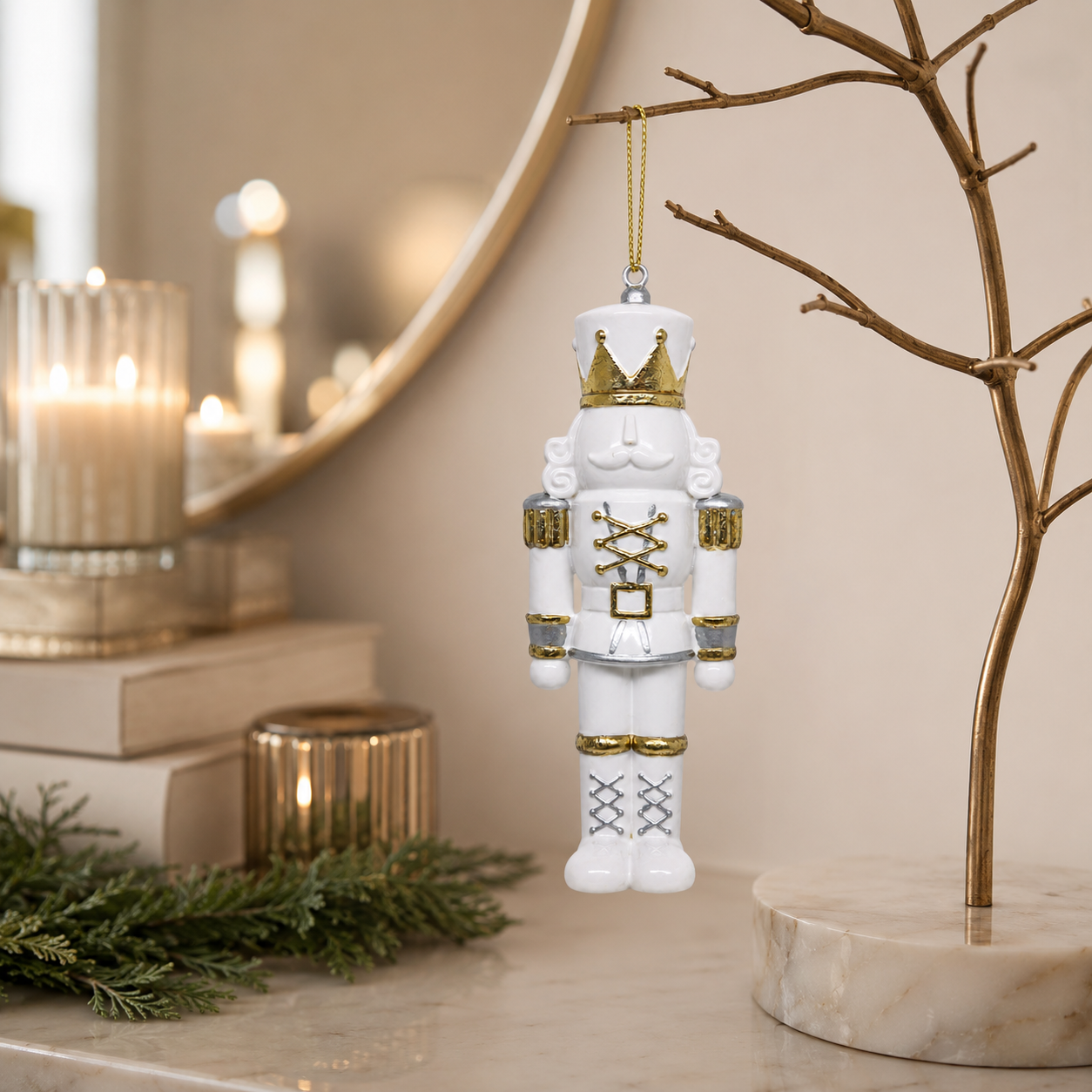 White Nutcracker Soldier Ornament