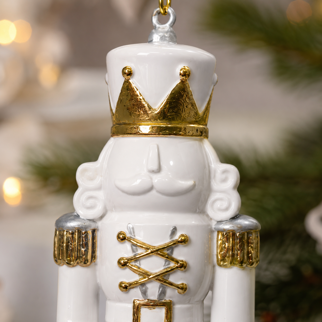 White Nutcracker Soldier Ornament