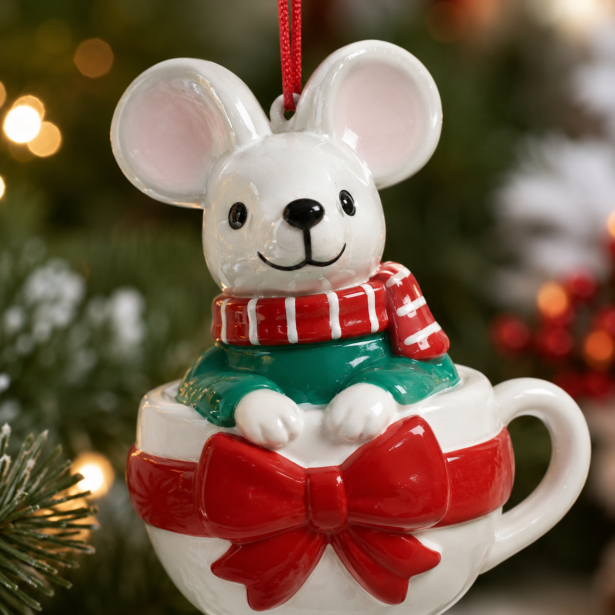 Mouse Tea Cup Ornament