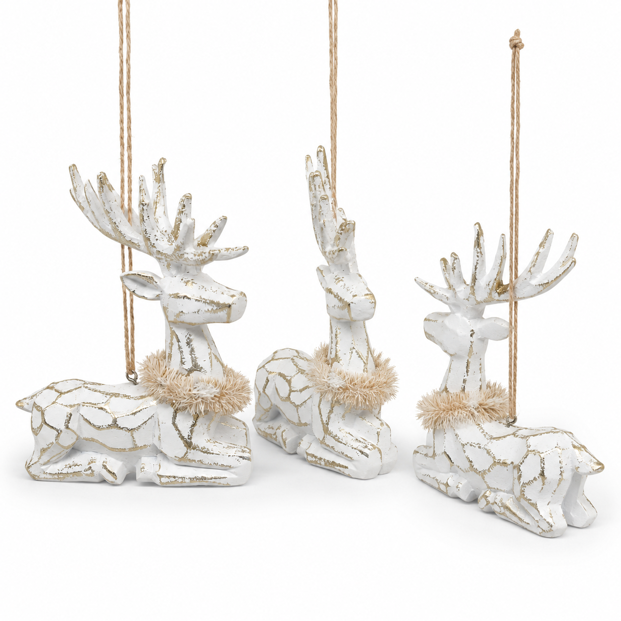 White Reindeer stand Ornament
