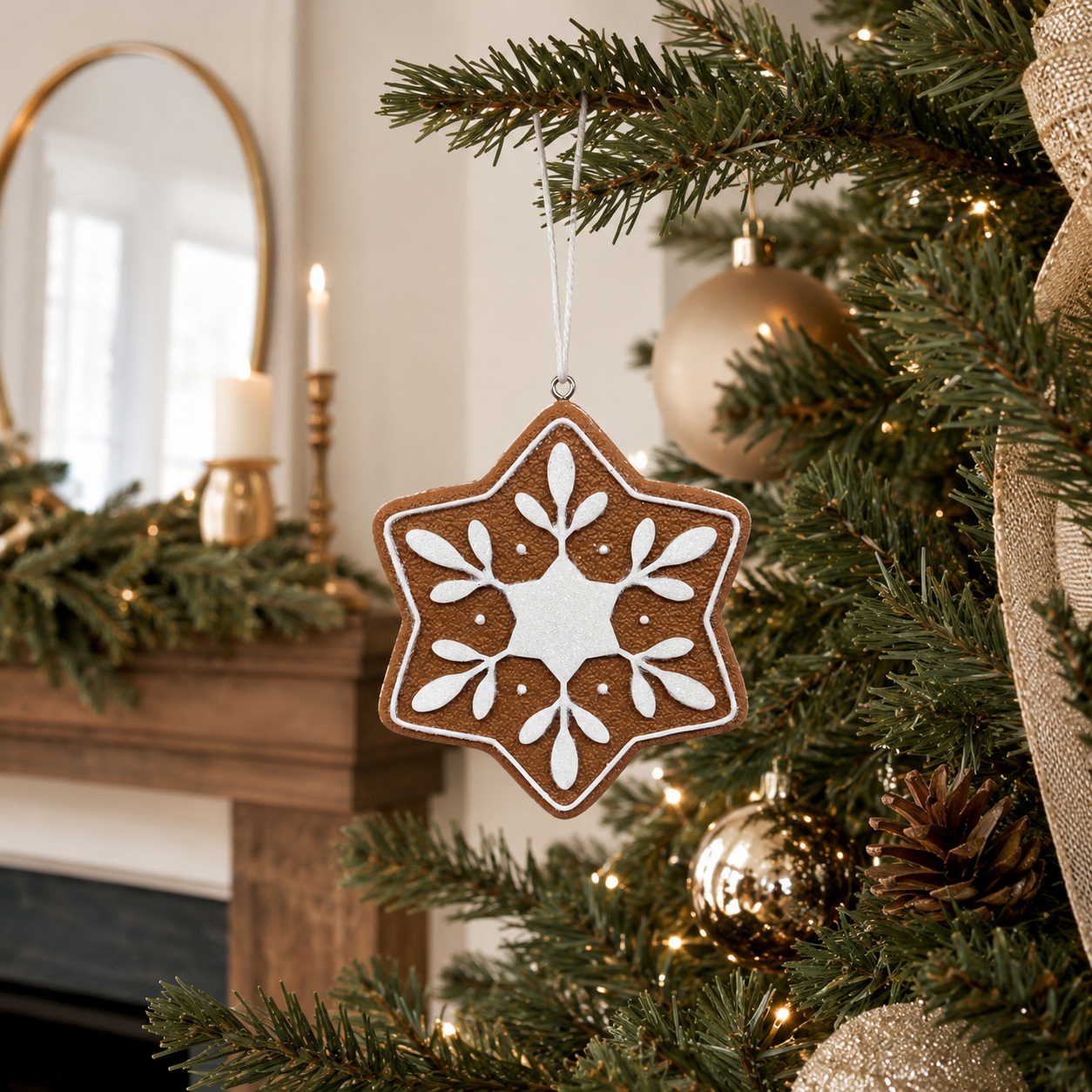 Gingerbread Snowflake Ornament