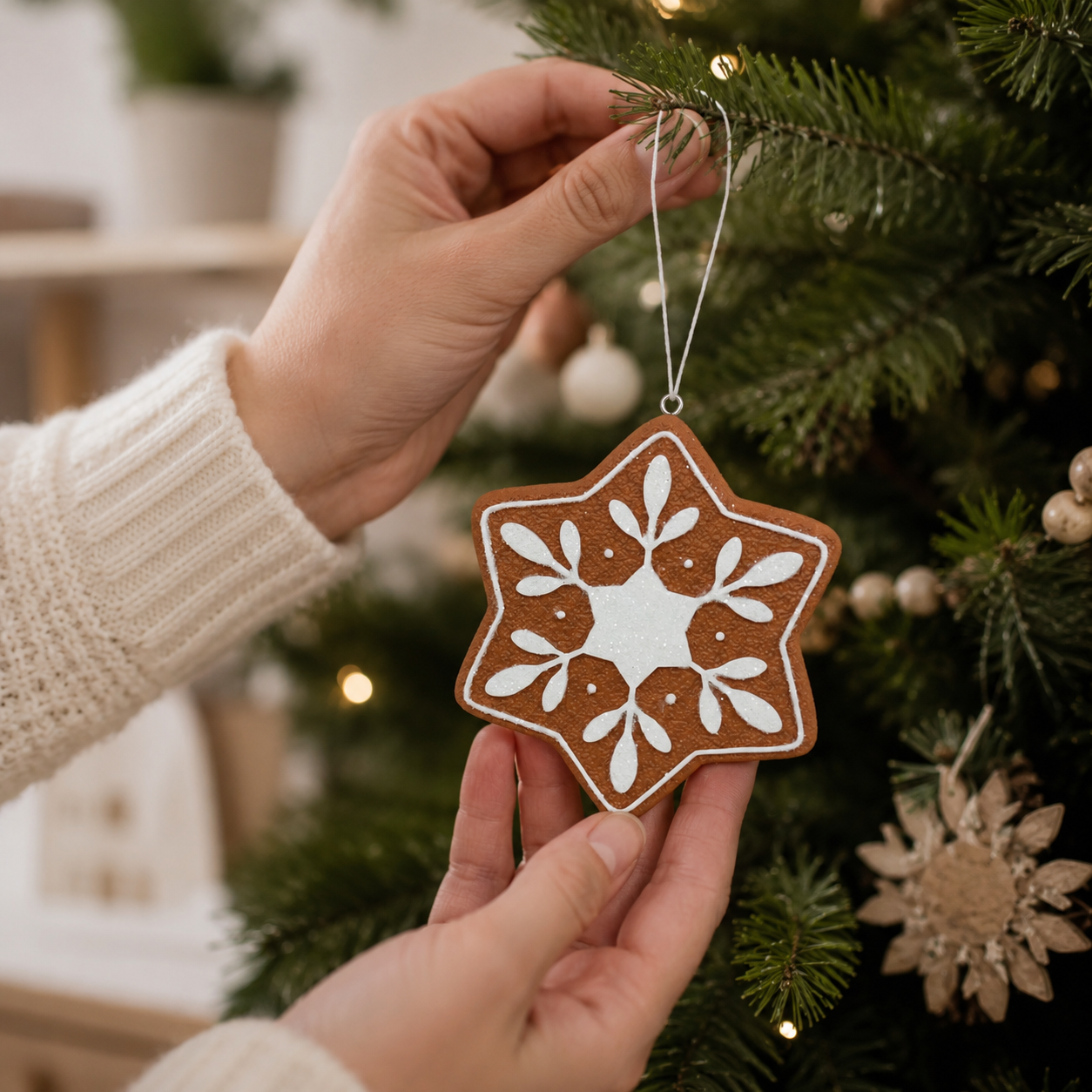 Gingerbread Snowflake Ornament