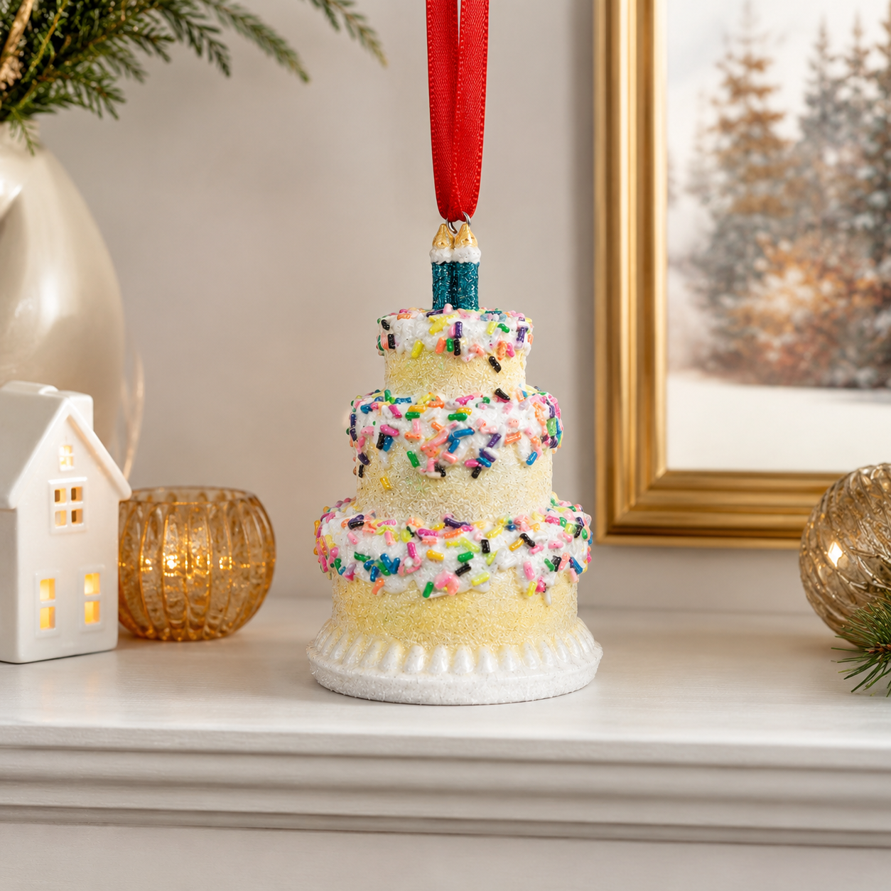 Colorful Birthday Cake Ornament