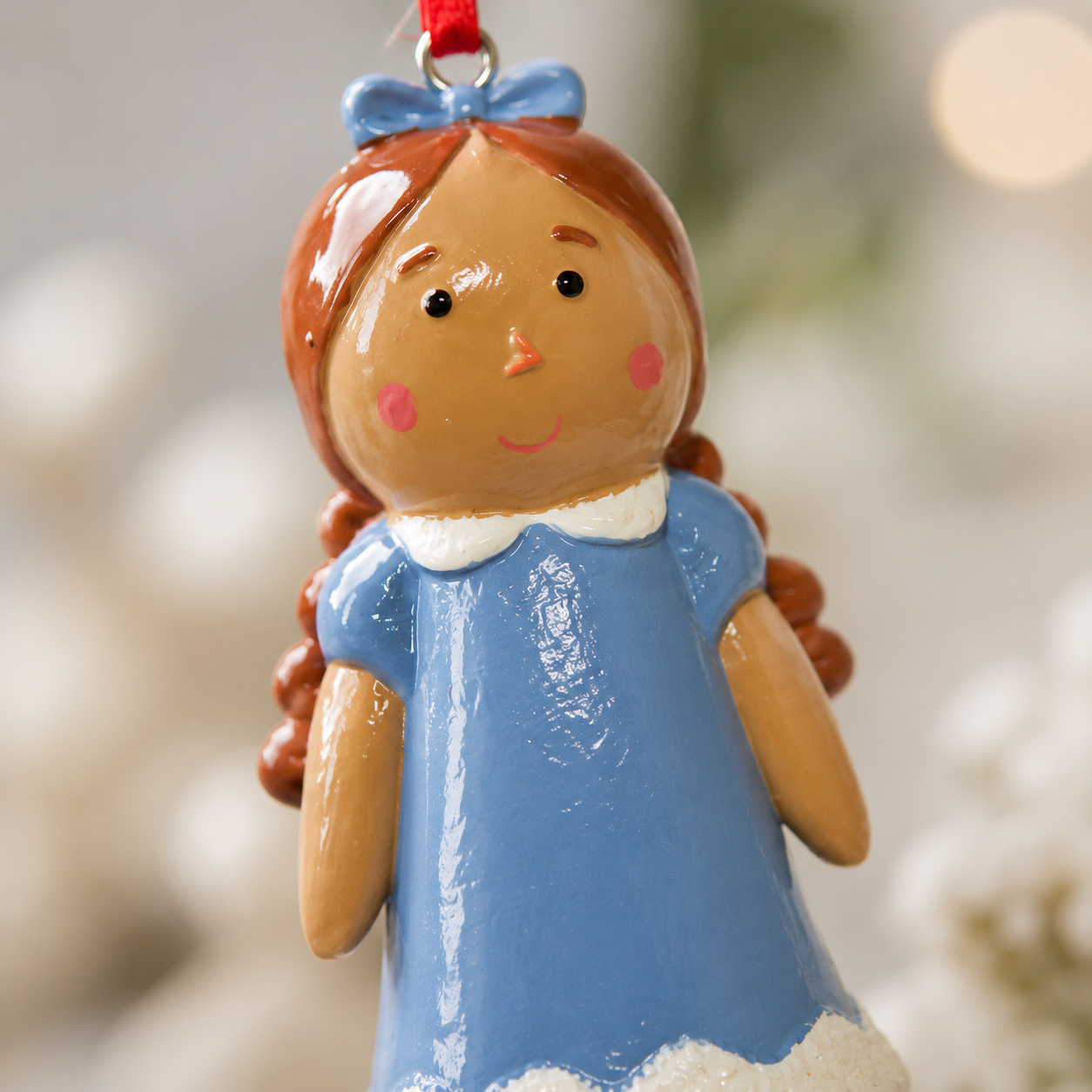 Blue Dress Girl Christmas Ornament