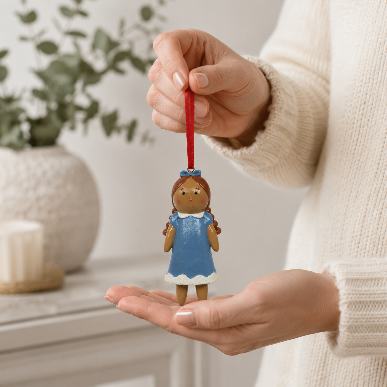 Blue Dress Girl Christmas Ornament