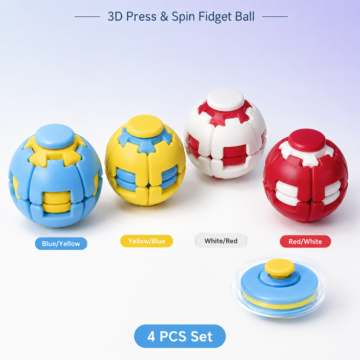 Transforming Press & Spin Fidget Ball