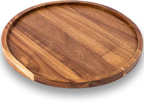 11.5" Natural Wooden Display & Serving Tray for Home Decor
