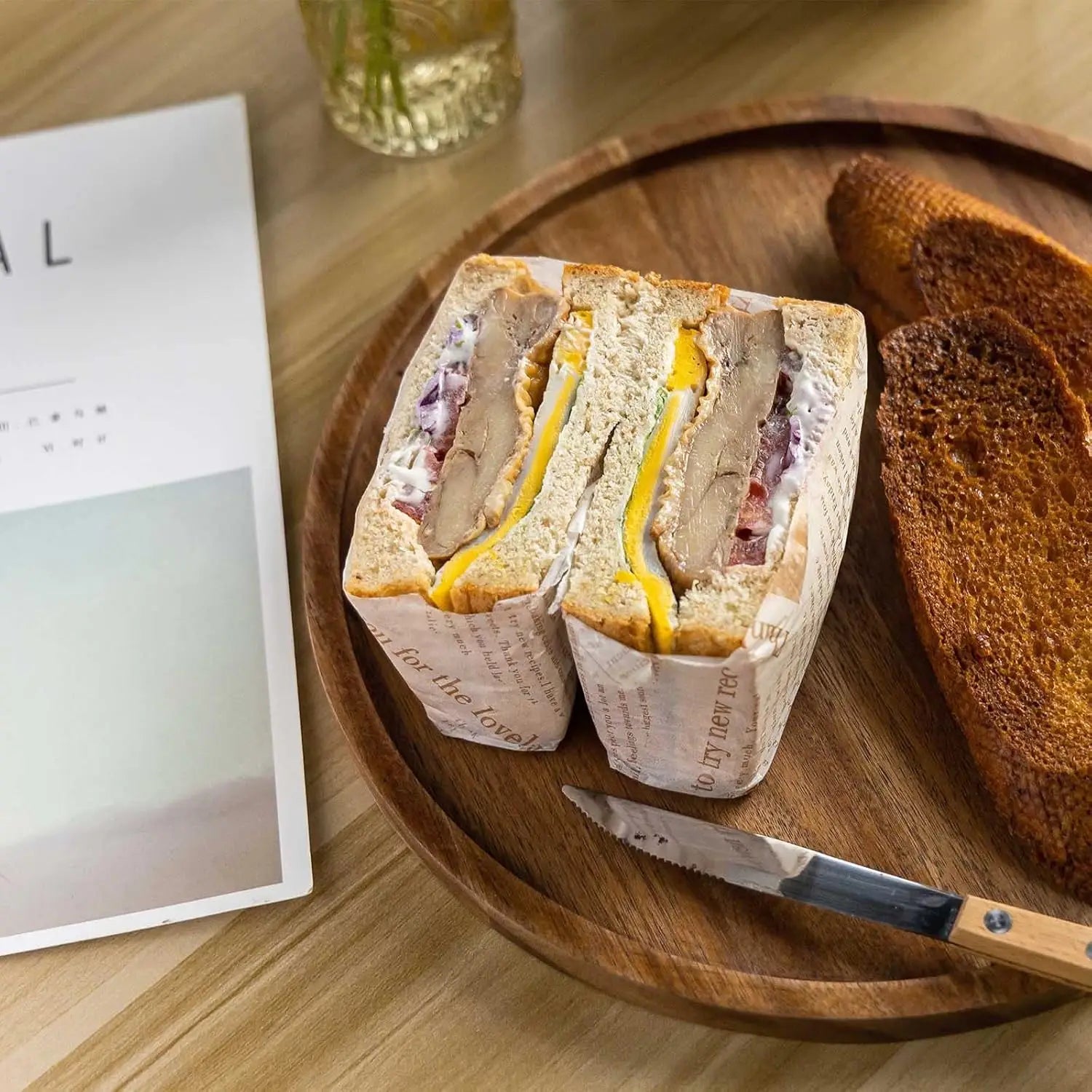 11.5" Natural Wooden Display & Serving Tray for Home Decor