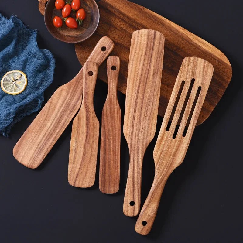 Acacia Wood Spatula Set – Nonstick Kitchen Utensils - OakoryOakory