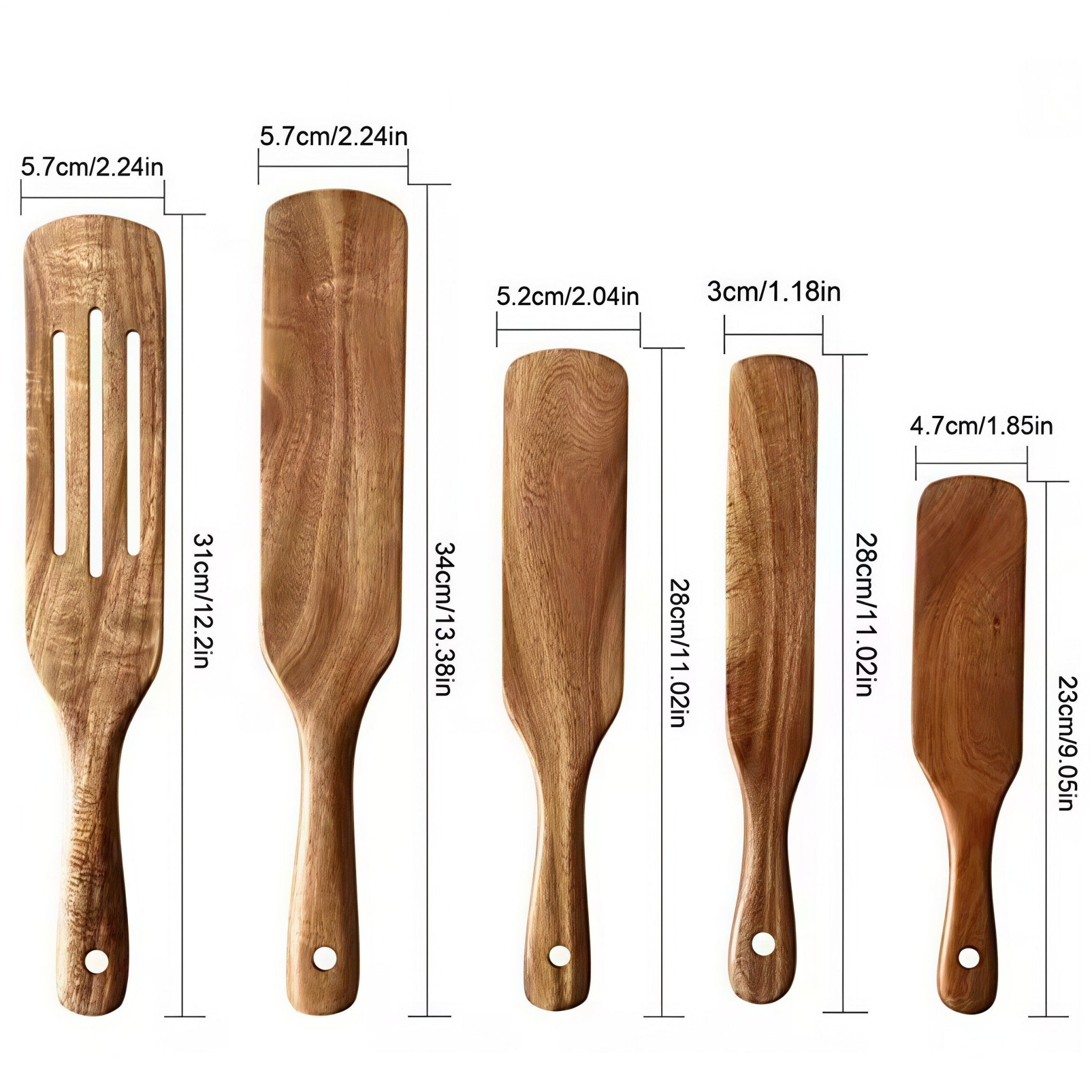 Acacia Wood Spatula Set – Nonstick Kitchen Utensils - OakoryOakory