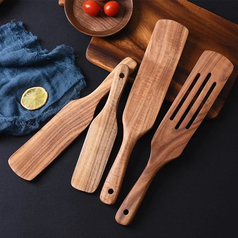 Acacia Wood Spatula Set – Nonstick Kitchen Utensils - OakoryOakory