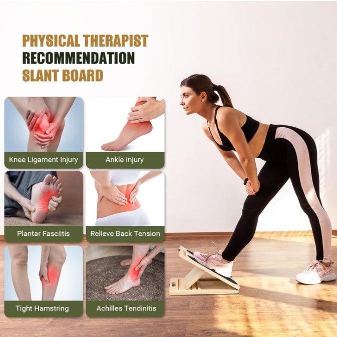 Adjustable Wooden Slant Board & Balance Board for Calf Stretching