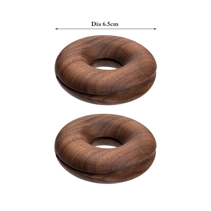 Donut Shape Wooden Bag Clips - Set of 2
