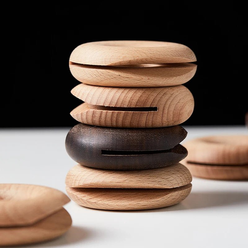Donut Shape Wooden Bag Clips - Set of 2