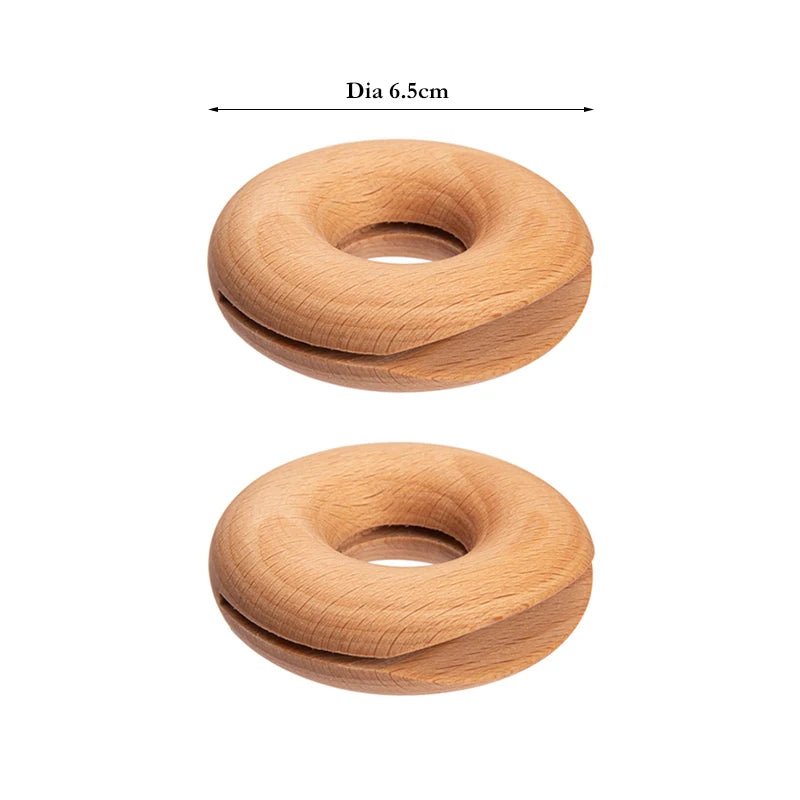 Donut Shape Wooden Bag Clips - Set of 2