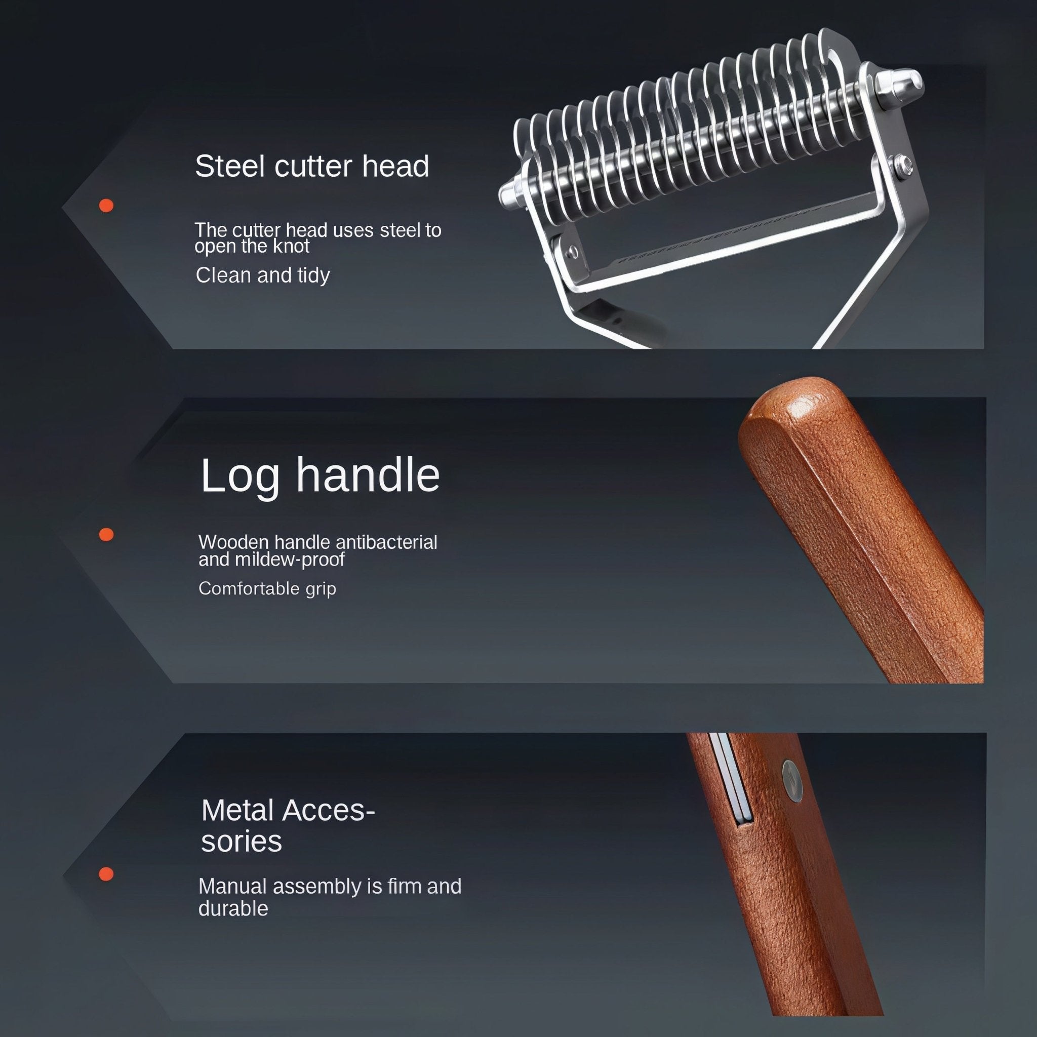 Extra Large 2 - Sided Undercoat Rake for Dogs & Cats - Oakory
