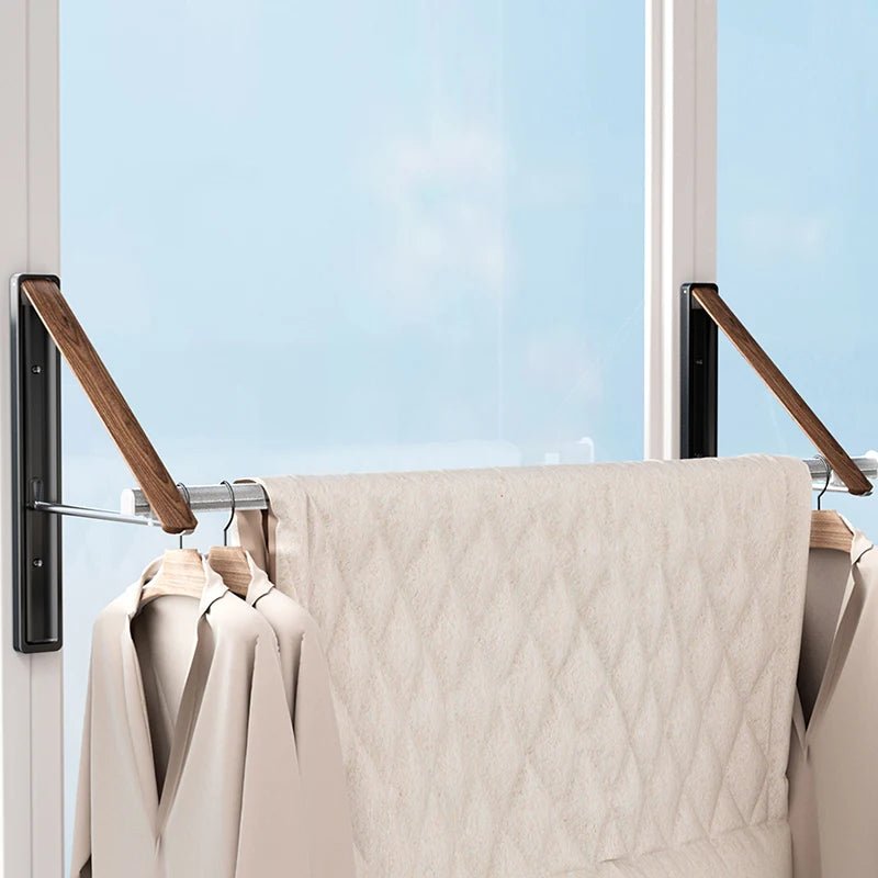 No-Drill Retractable Folding Clothes Drying Rack