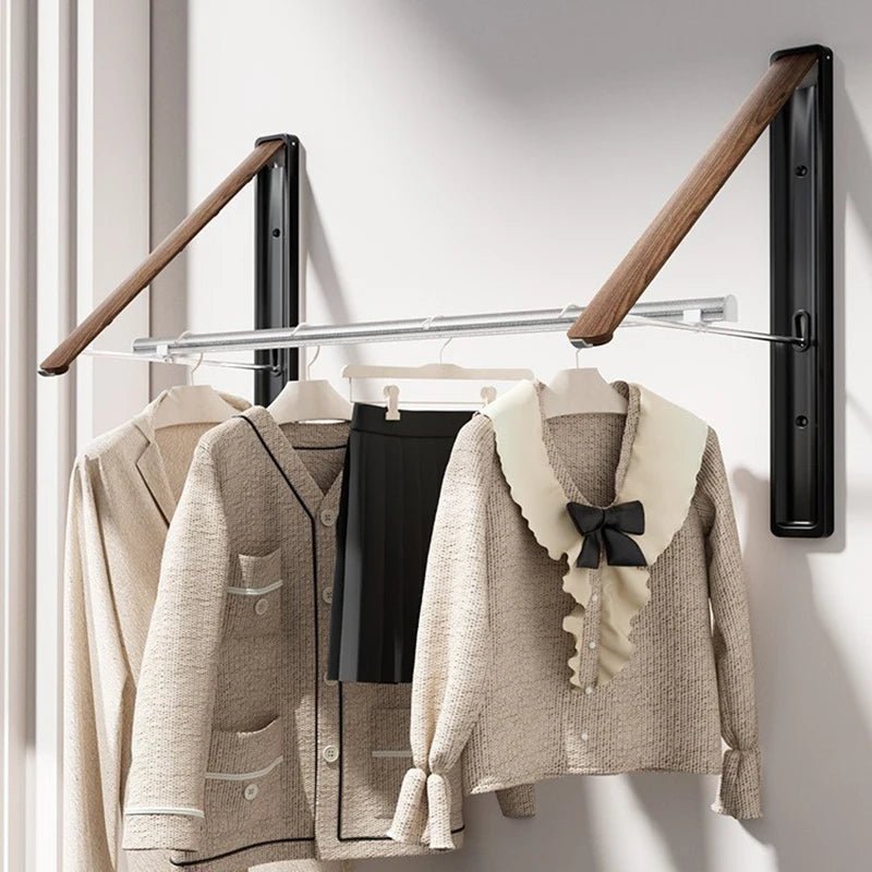 No-Drill Retractable Folding Clothes Drying Rack