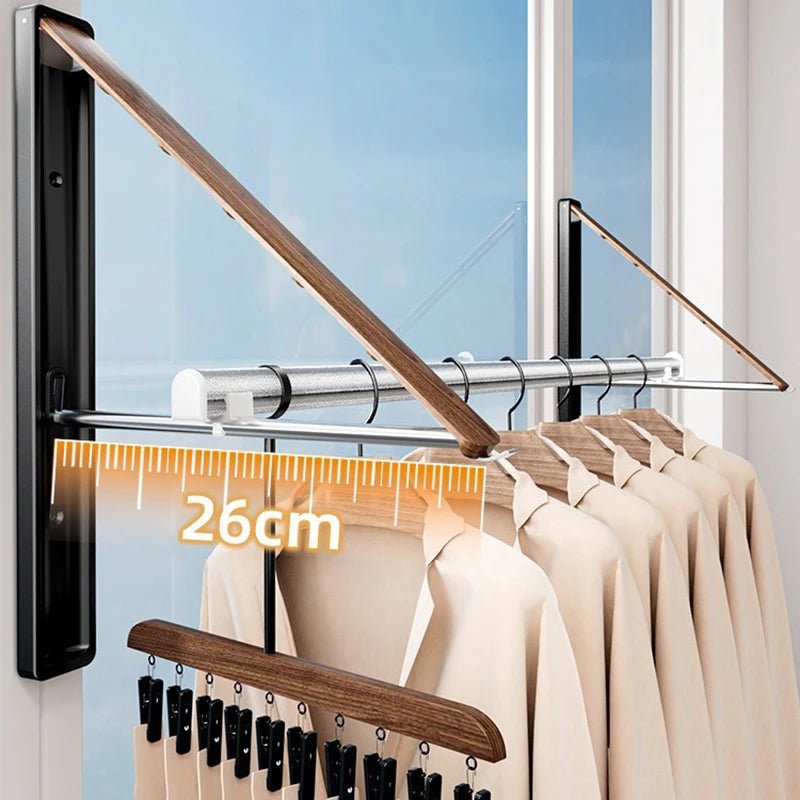 No-Drill Retractable Folding Clothes Drying Rack