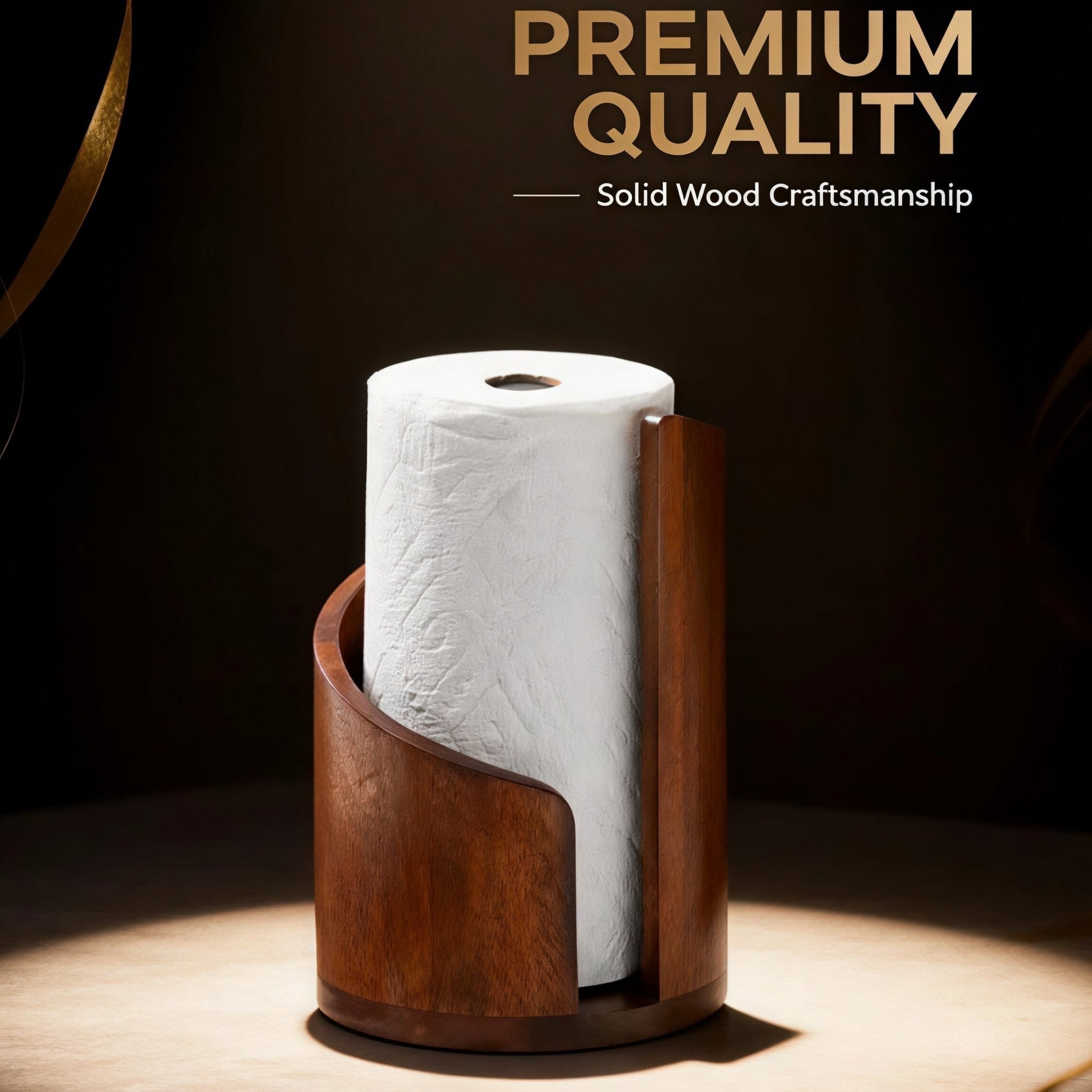 Oakory premium solid wood paper towel stand, highlighting craftsmanship and stylish design