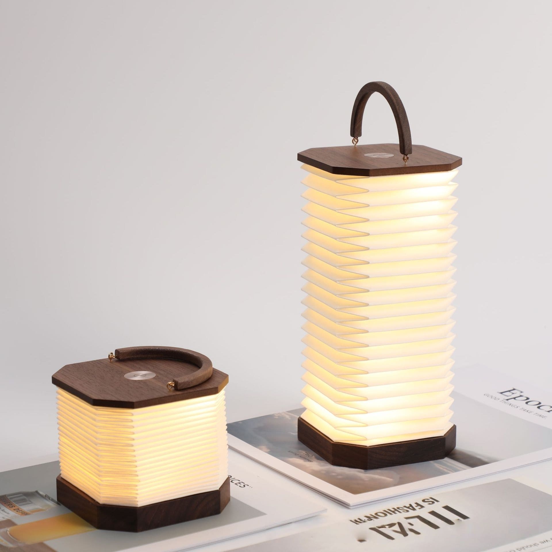 Portable Wooden Accordion Lamp Night Light
